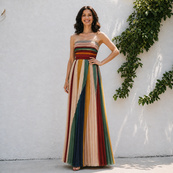 Carmen | Elegant Multicolor Maxi Dress