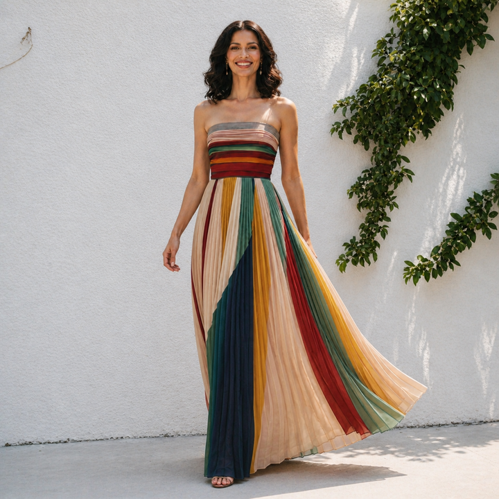 Carmen | Elegant Multicolor Maxi Dress