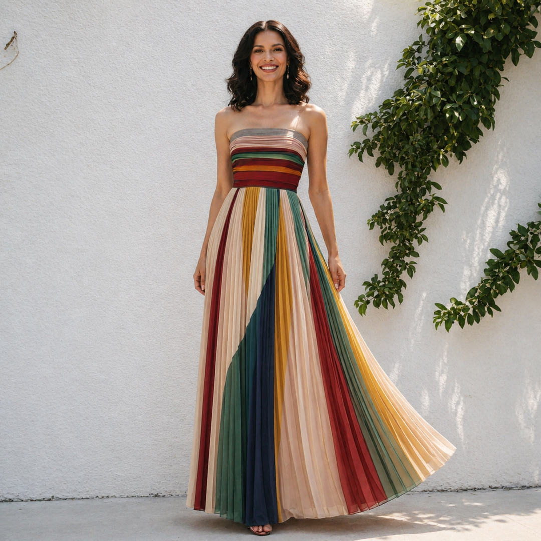 Carmen | Elegant Multicolor Maxi Dress