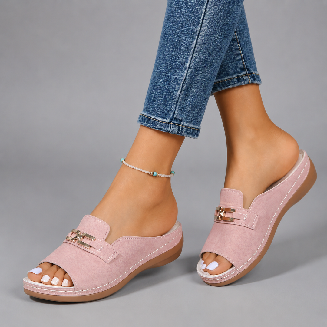 Rosa | Orthopedic Suede Slide Sandal