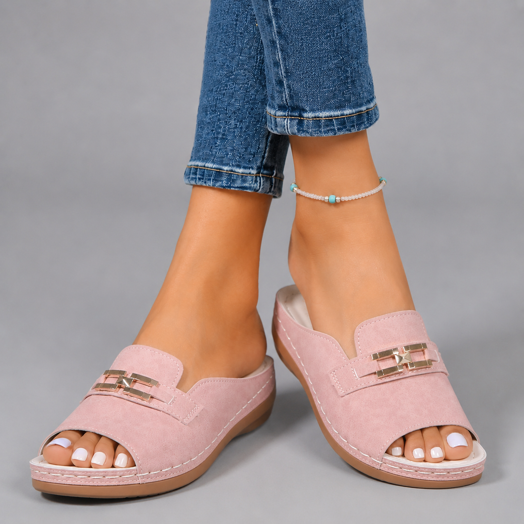 Rosa | Orthopedic Suede Slide Sandal