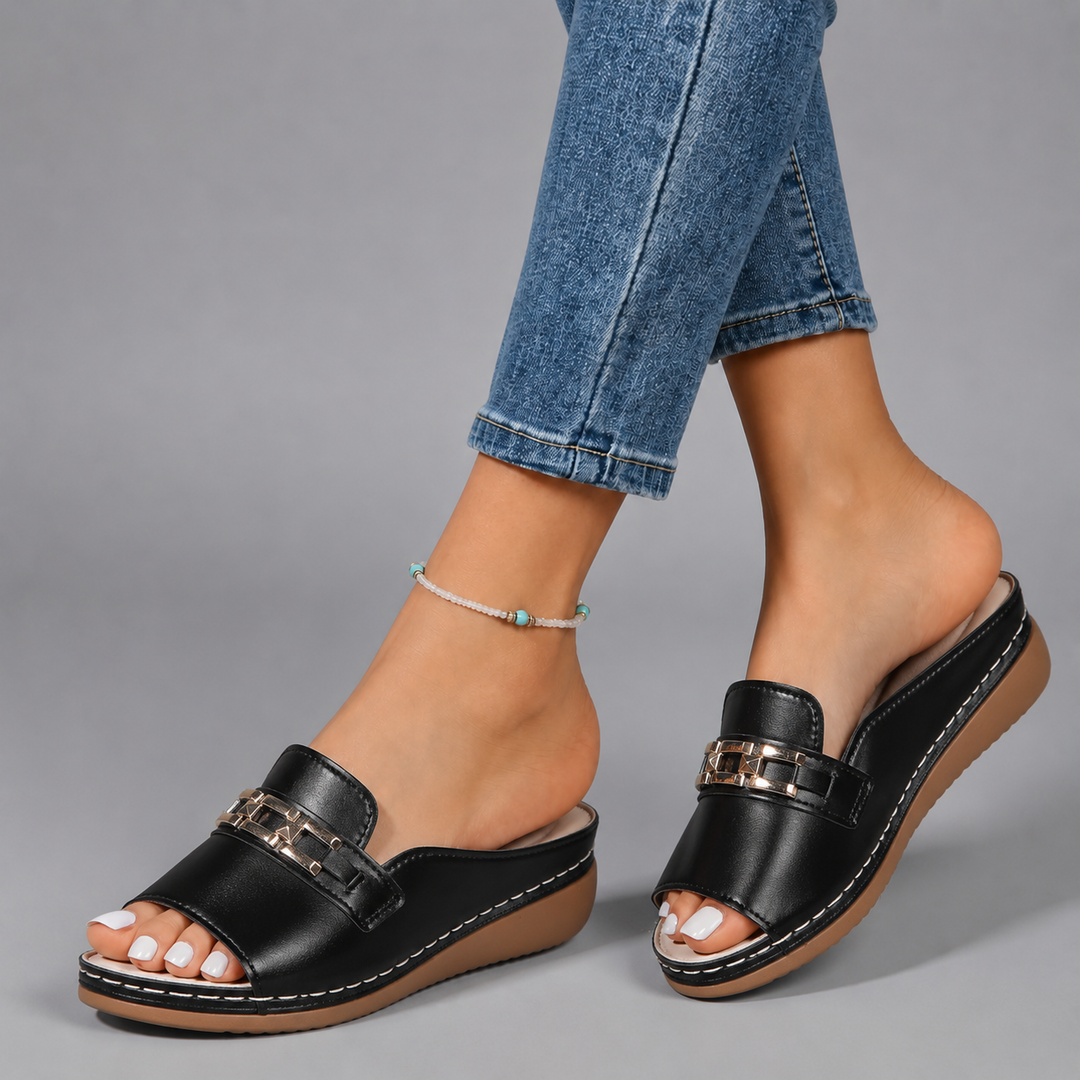 Rosa | Orthopedic Suede Slide Sandal