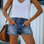 Hailey Ripped Denim Shorts
