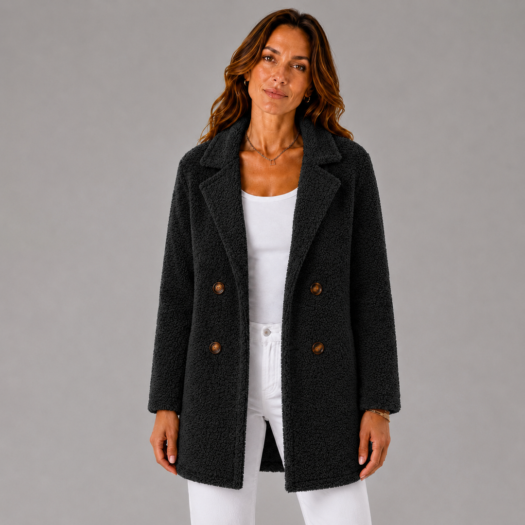 Camille | Double-Breasted Sherpa Wool Jacket