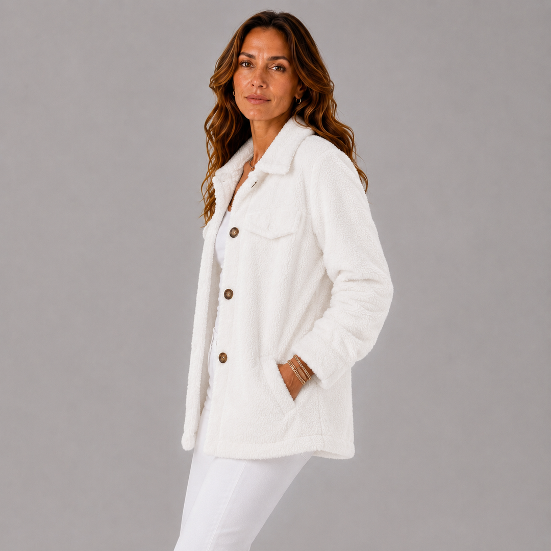 Elara | Winter Textured Collared Wool Jacket