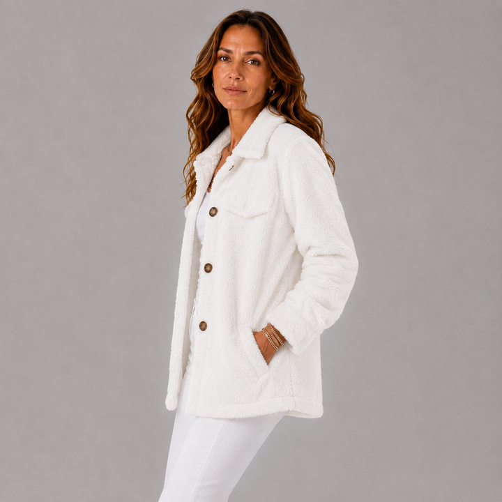 Elara | Winter Textured Collared Wool Jacket