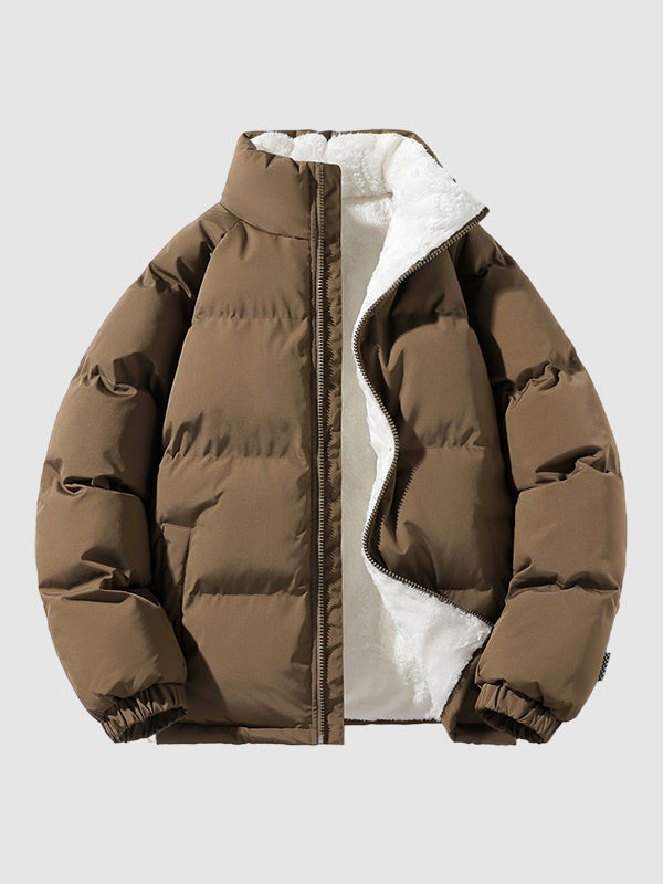 Hunter | Quilted Full Zip Closure Stand Collar Puffer Jacket