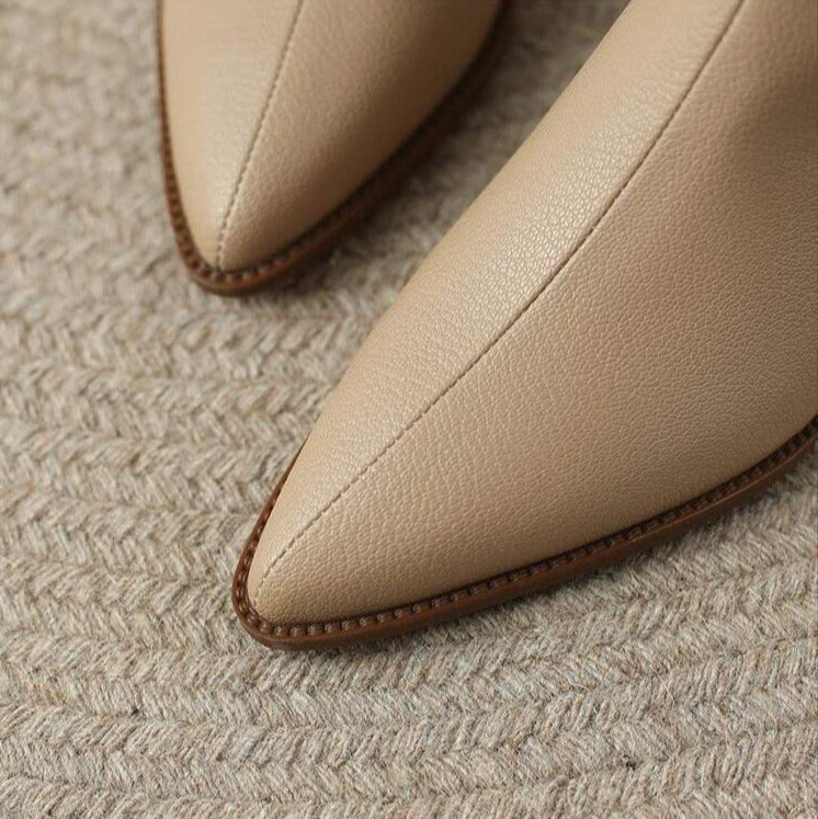 Elena | Waterproof Toe Side-Zip Leather Ankle Boots