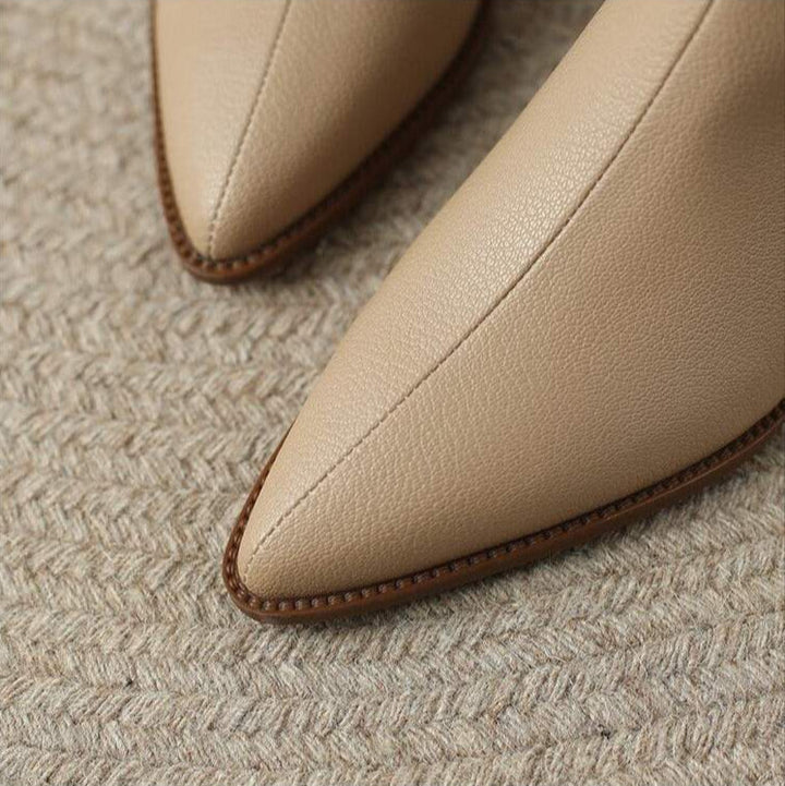 Elena | Waterproof Toe Side-Zip Leather Ankle Boots