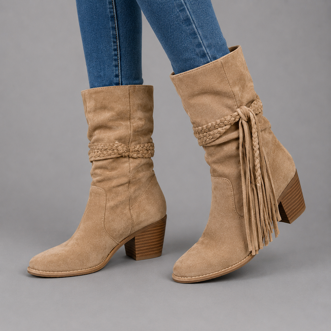 Sienna | Warm Fringe Mid-Calf Boots