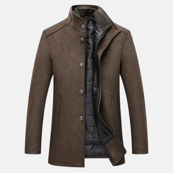 Vincent | Winter Stand Collar Design Button Front Closure Coat