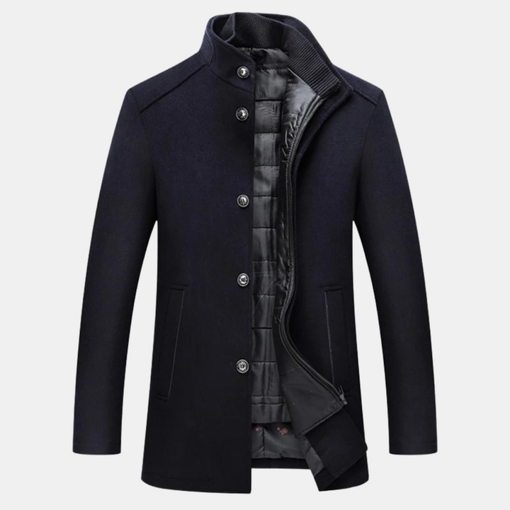Vincent | Winter Stand Collar Design Button Front Closure Coat