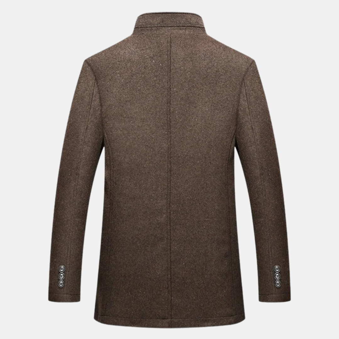Vincent | Winter Stand Collar Design Button Front Closure Coat