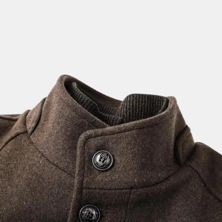 Vincent | Winter Stand Collar Design Button Front Closure Coat