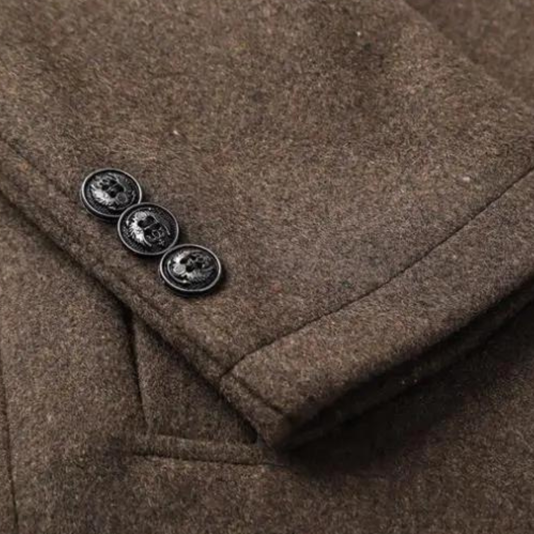 Vincent | Winter Stand Collar Design Button Front Closure Coat