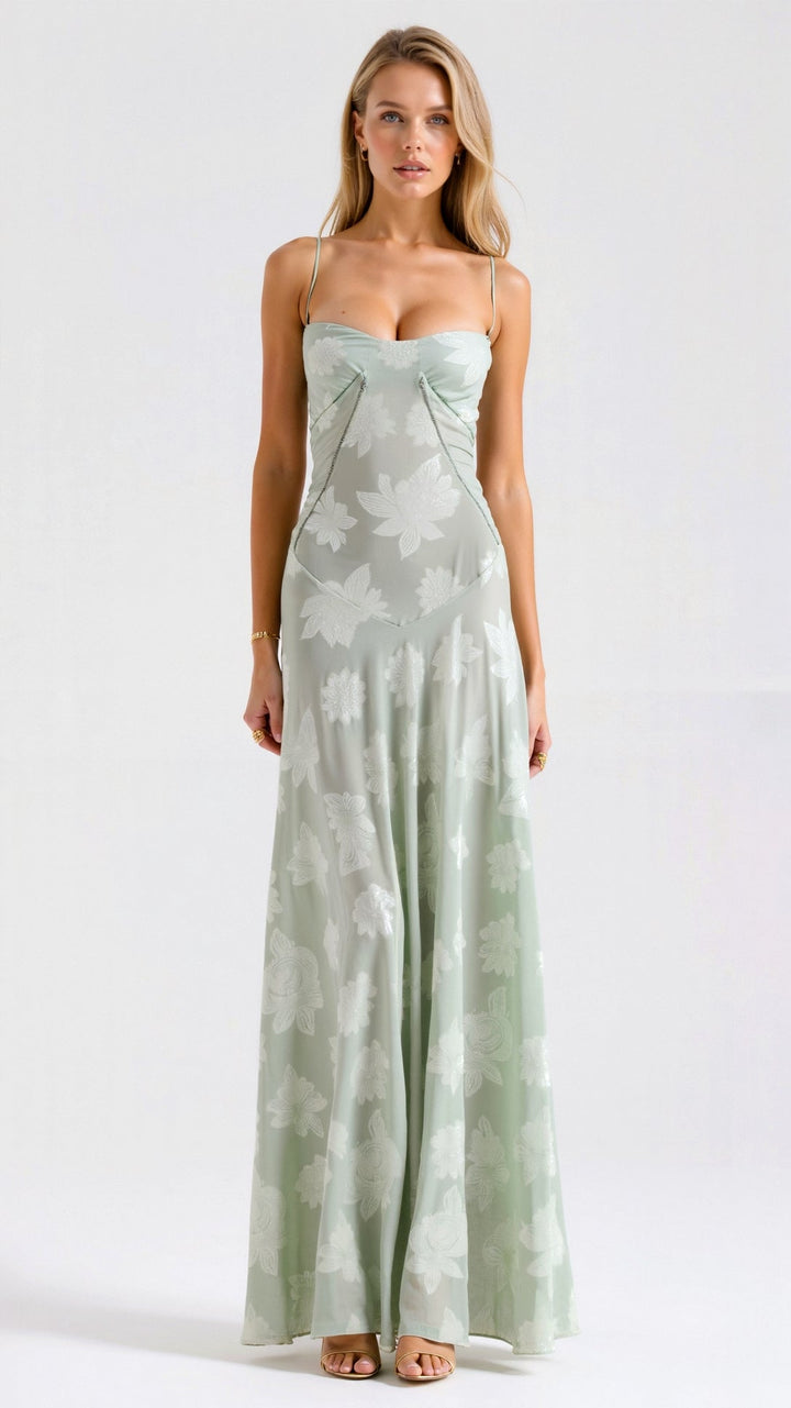 Lauren | Wedding Guest Bustier Maxi Dress