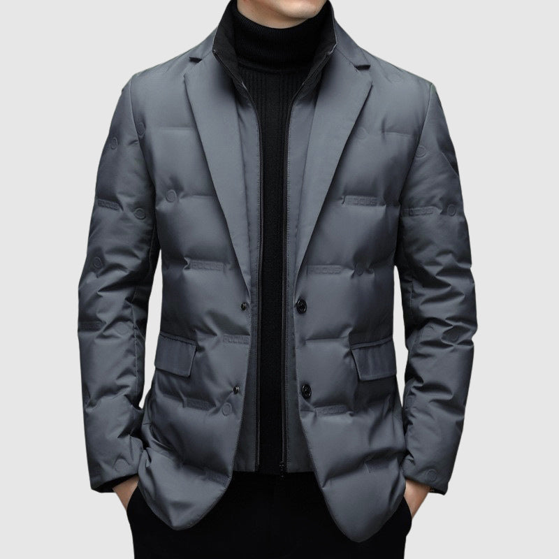 Dominic | Quilted Button Front Closure Multiple Pockets Puffer Jacket