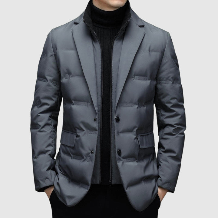 Dominic | Quilted Button Front Closure Multiple Pockets Puffer Jacket