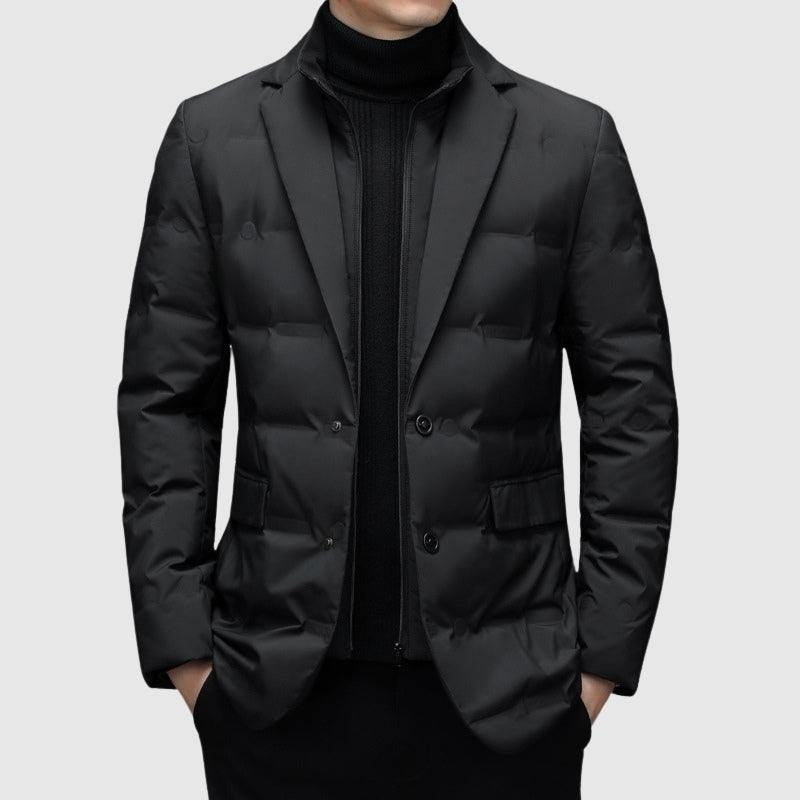 Dominic | Quilted Button Front Closure Multiple Pockets Puffer Jacket