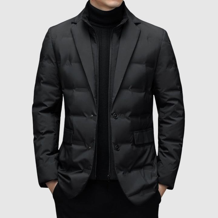 Dominic | Quilted Button Front Closure Multiple Pockets Puffer Jacket