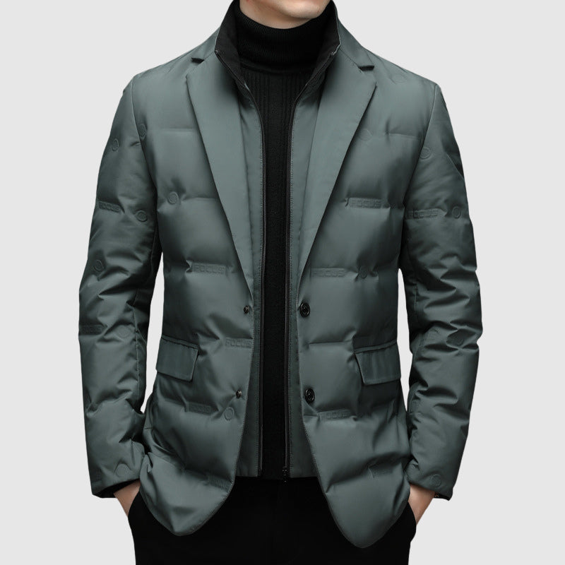 Dominic | Quilted Button Front Closure Multiple Pockets Puffer Jacket