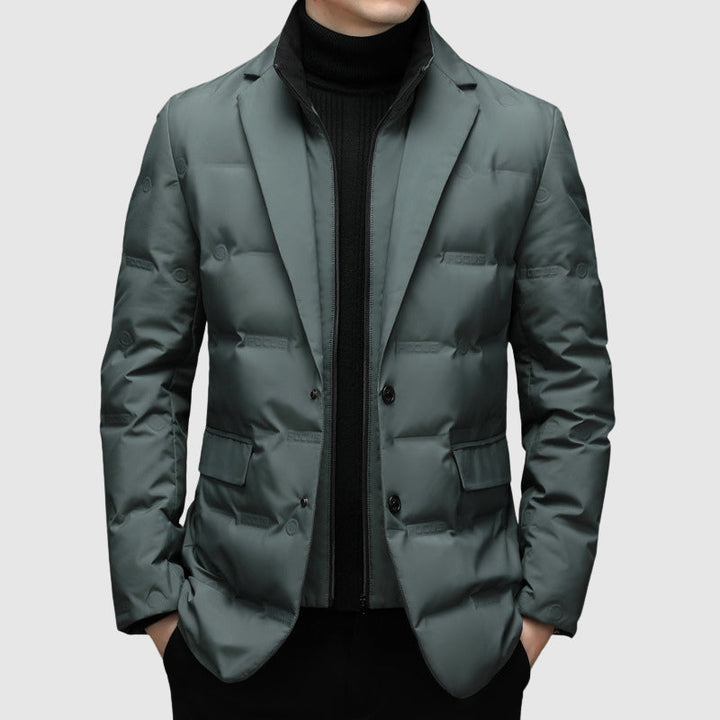 Dominic | Quilted Button Front Closure Multiple Pockets Puffer Jacket