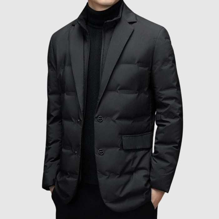 Dominic | Quilted Button Front Closure Multiple Pockets Puffer Jacket