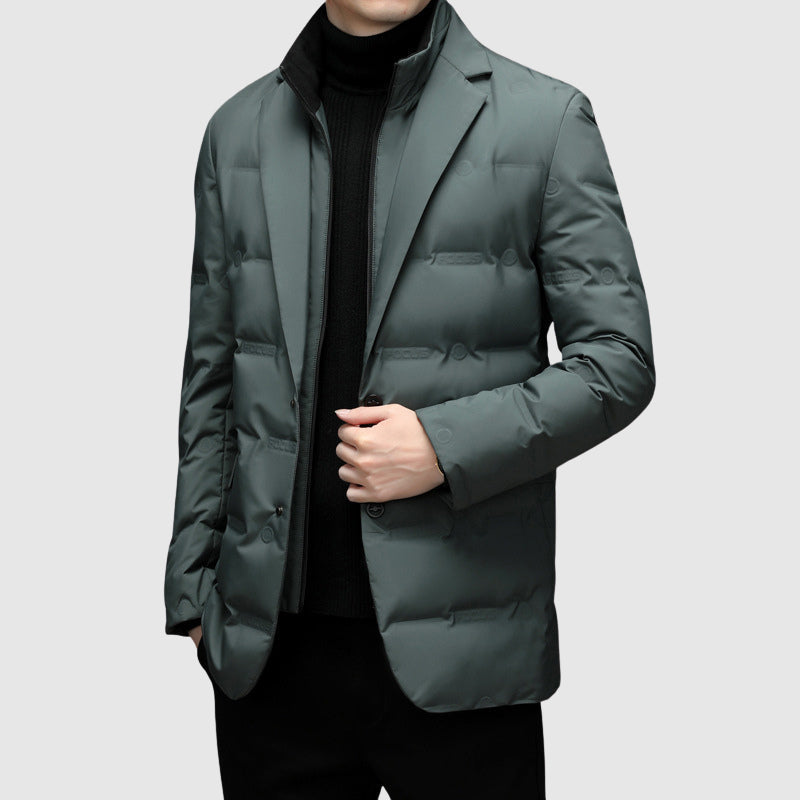 Dominic | Quilted Button Front Closure Multiple Pockets Puffer Jacket