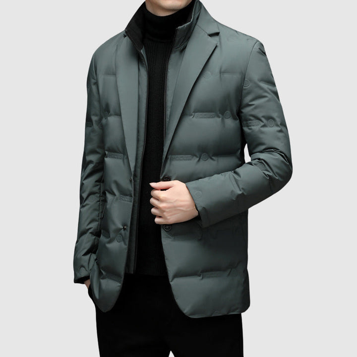 Dominic | Quilted Button Front Closure Multiple Pockets Puffer Jacket