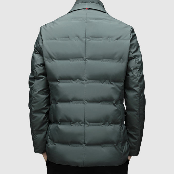Dominic | Quilted Button Front Closure Multiple Pockets Puffer Jacket