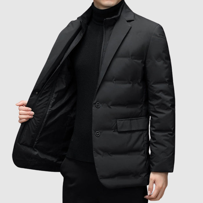 Dominic | Quilted Button Front Closure Multiple Pockets Puffer Jacket