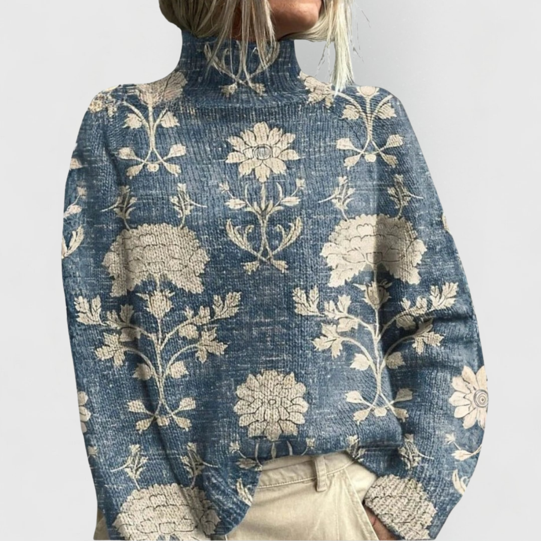 Elena | Turtleneck Design Ribbed Cuffs Hem Sweater