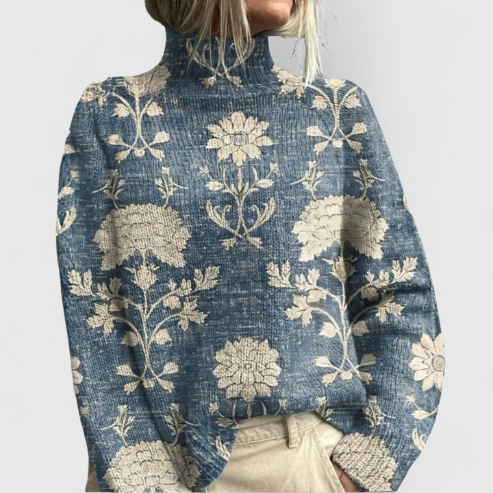 Elena | Turtleneck Design Ribbed Cuffs Hem Sweater