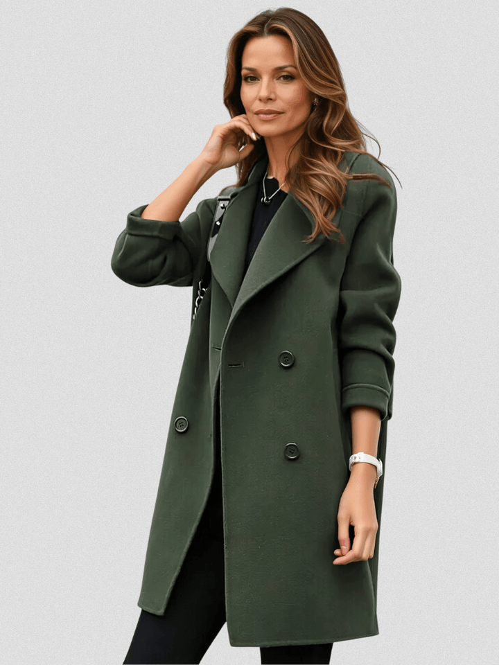 Cordelia | Cotton Double-Breasted Longline Trench Coat