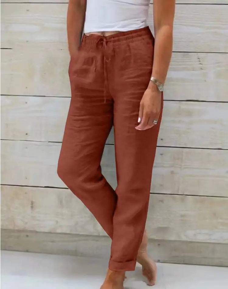 Emily Linen Stretch Pants