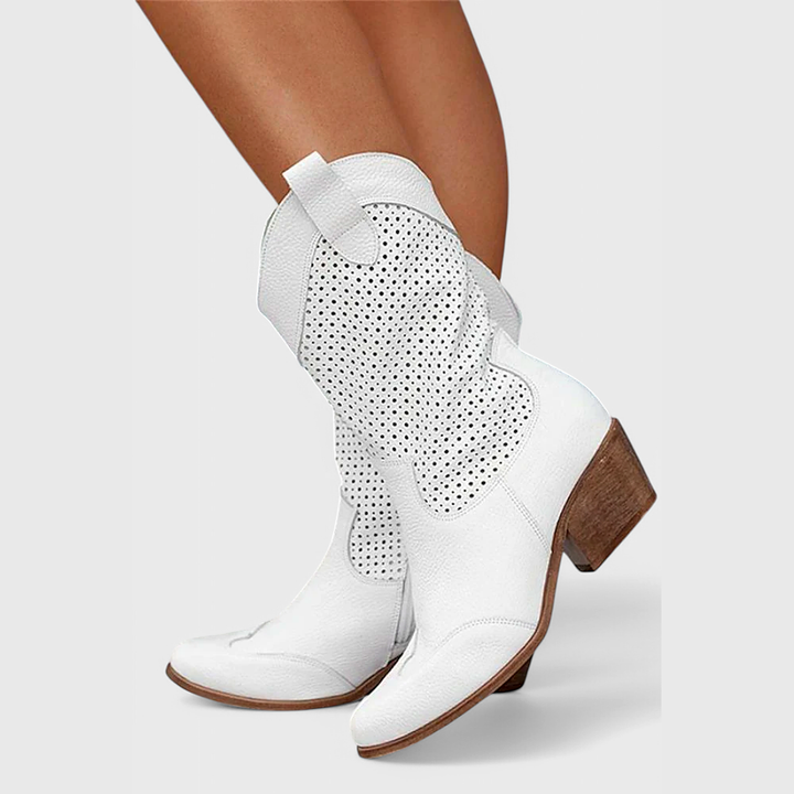 Western Leather Cowboy Boots for Women | Style Block Heel