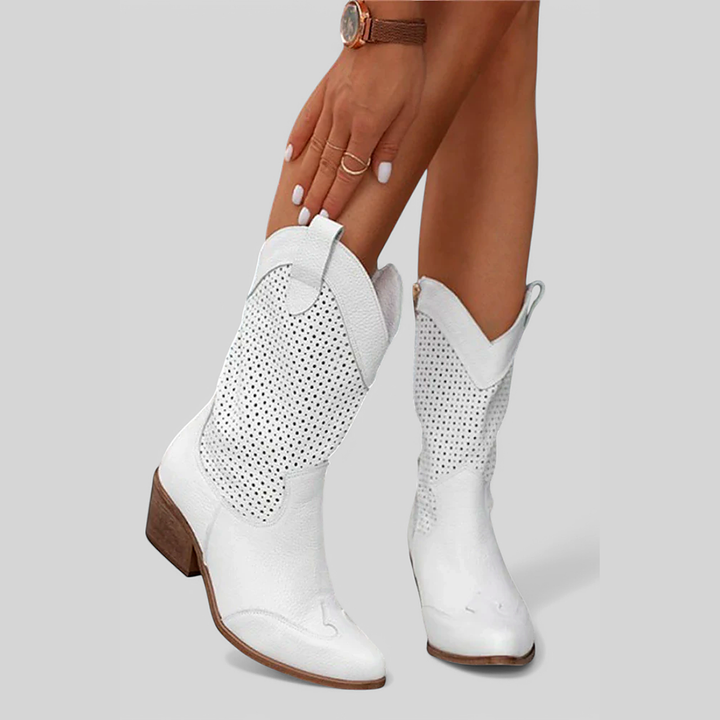 Western Leather Cowboy Boots for Women | Style Block Heel