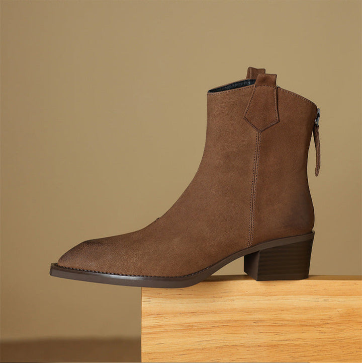 Sienna | Waterproof Pointed Toe Side-Zip leather Ankle Boots