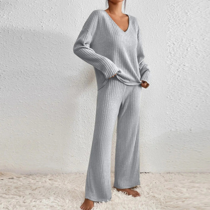 Suncrest | Ribbed Knit Two-Piece Sweater &amp; Trousers