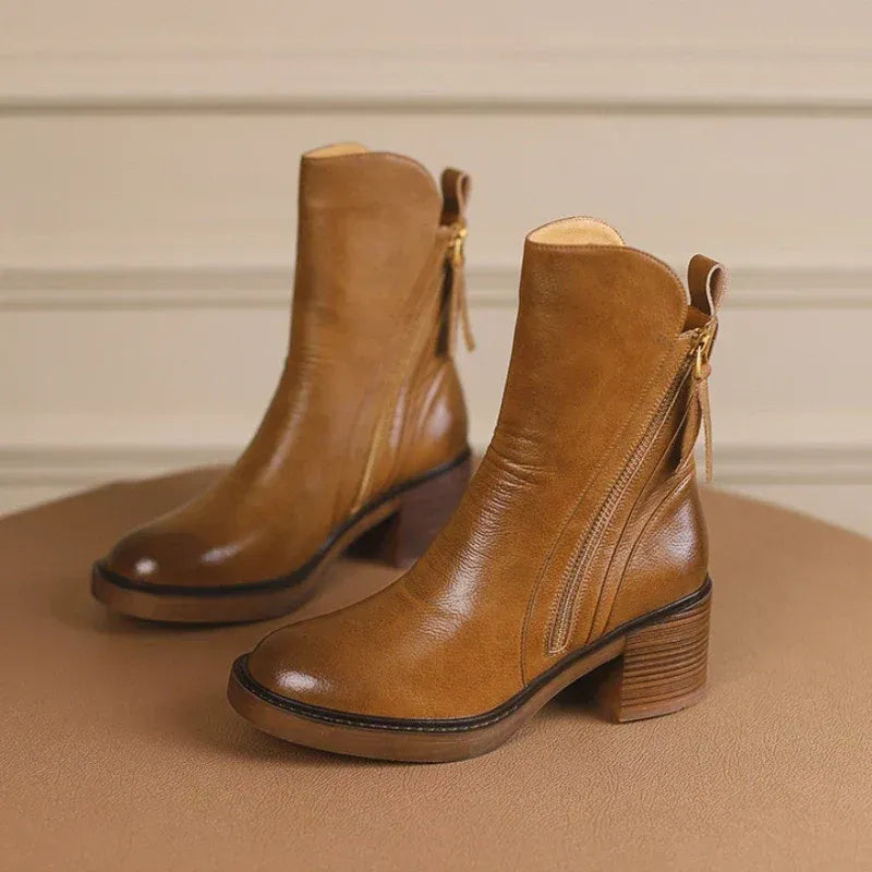 Meli | Waterproof Leather Ankle Boots