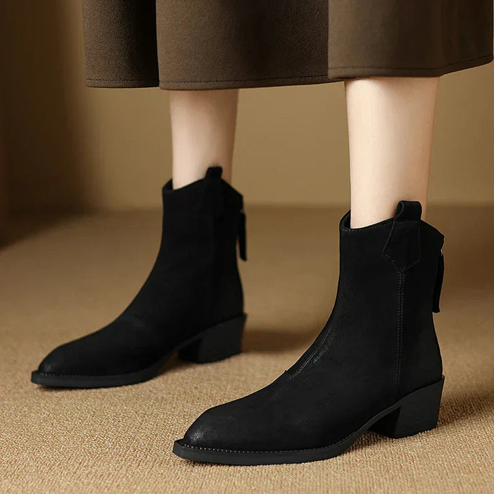 Sienna | Waterproof Pointed Toe Side-Zip leather Ankle Boots