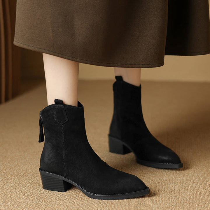 Sienna | Waterproof Pointed Toe Side-Zip leather Ankle Boots