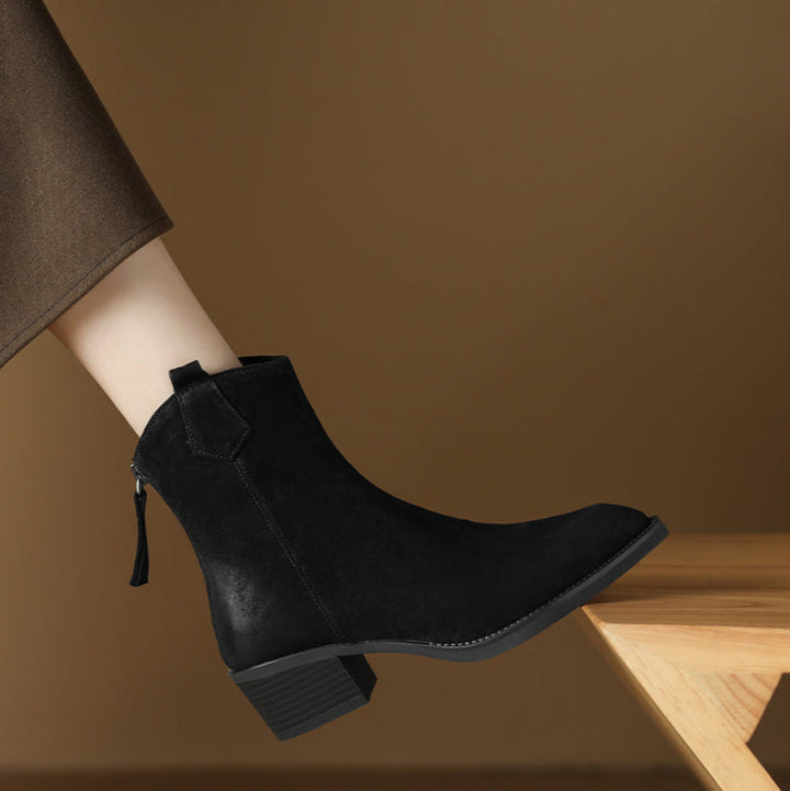 Sienna | Waterproof Pointed Toe Side-Zip leather Ankle Boots