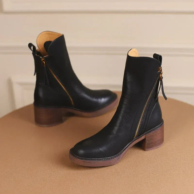 Meli | Waterproof Leather Ankle Boots