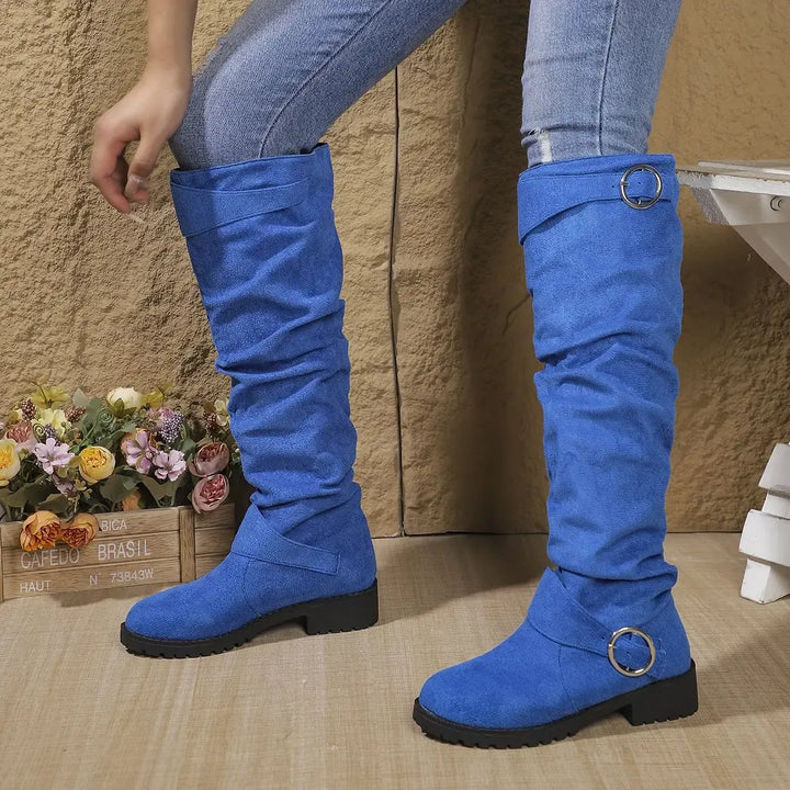 Olivia | Knee High Low Heel Boots