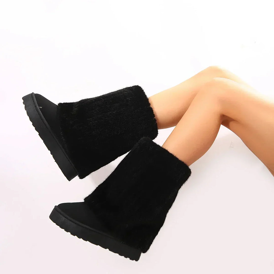 Ankle Sheepskin Boots | Tall Shaft Platform Base