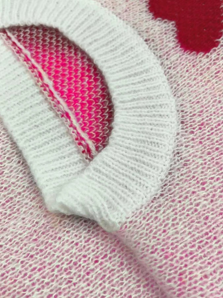 Montecito | Winter Round Neck Heart Pattern Knit Sweater