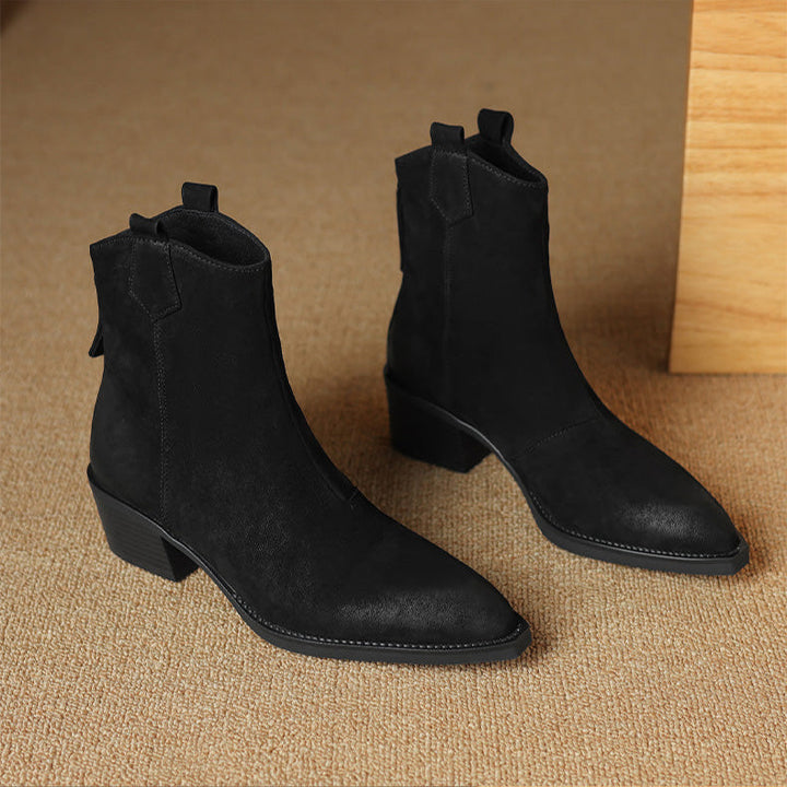 Sienna | Waterproof Pointed Toe Side-Zip leather Ankle Boots