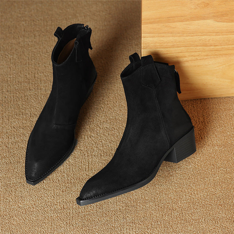 Sienna | Waterproof Pointed Toe Side-Zip leather Ankle Boots