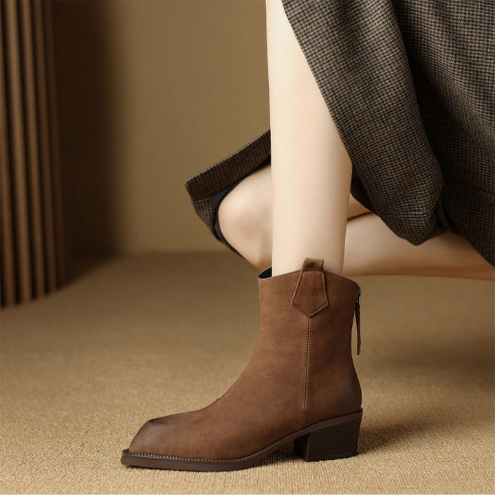Sienna | Waterproof Pointed Toe Side-Zip leather Ankle Boots